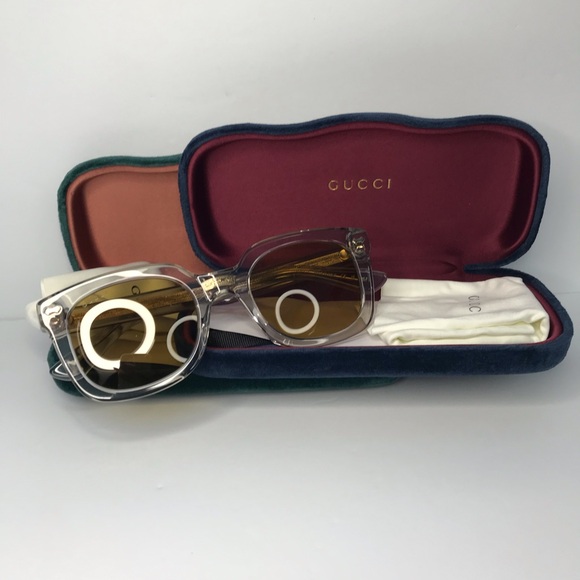 💯 - New Authentic ucci Brown Sunglasses GG0181S 004 50. - Picture 11 of 17